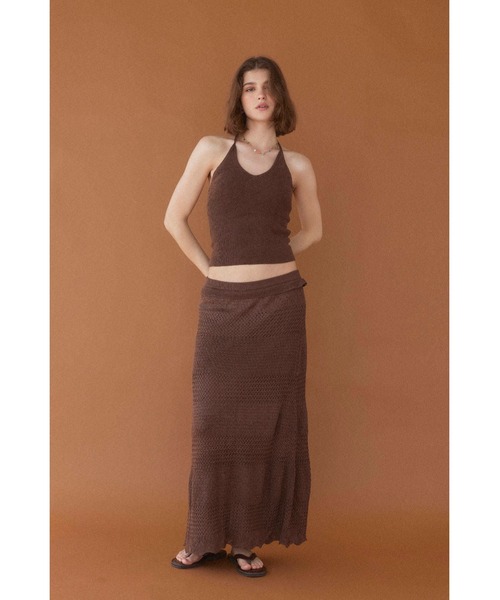 ALEXIA STAM(アリシアスタン)の「Knit Maxi Flare Skirt /ニットロングスカート(スカート・レディース・ブラウン/グリーン/ピンク・M/S)」の5枚目の写真