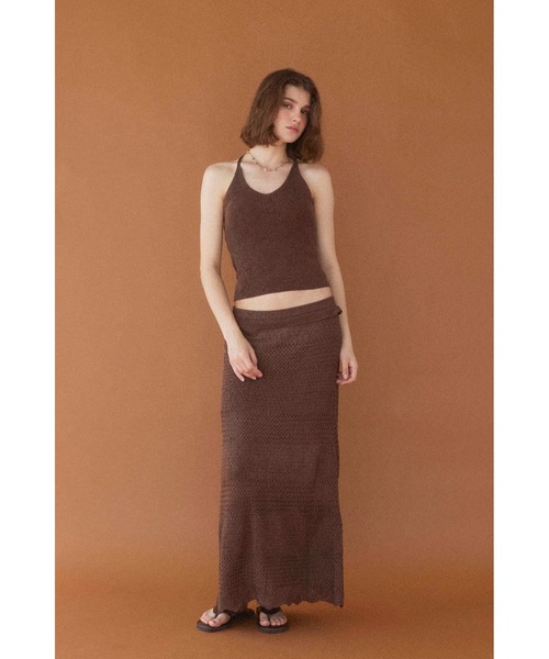 ALEXIA STAM(アリシアスタン)の「Knit Maxi Flare Skirt /ニットロングスカート(スカート・レディース・ブラウン/グリーン/ピンク・M/S)」の6枚目の写真