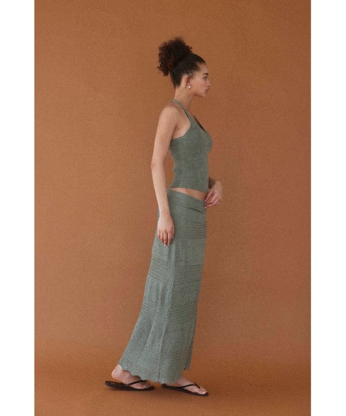 ALEXIA STAM(アリシアスタン)の「Knit Maxi Flare Skirt /ニットロングスカート(スカート・レディース・ブラウン/グリーン/ピンク・M/S)」の7枚目の写真