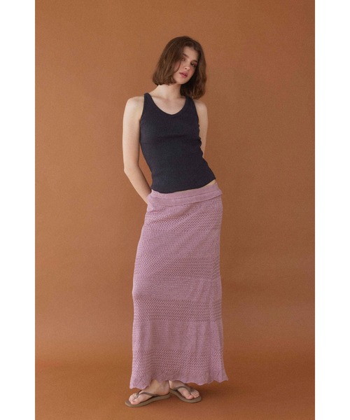 ALEXIA STAM(アリシアスタン)の「Knit Maxi Flare Skirt /ニットロングスカート(スカート・レディース・ブラウン/グリーン/ピンク・M/S)」の12枚目の写真
