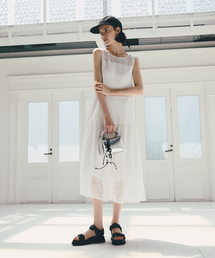 【洗える】レースティアードワンピース