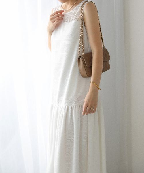 La TOTALITE（ラトータリテ）の「【洗える】レースティアードワンピース（ワンピース・レディース・ブラック/ホワイト・36/38）」の8枚目の写真