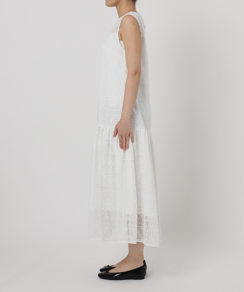 La TOTALITE（ラトータリテ）の「【洗える】レースティアードワンピース（ワンピース・レディース・ブラック/ホワイト・36/38）」の10枚目の写真