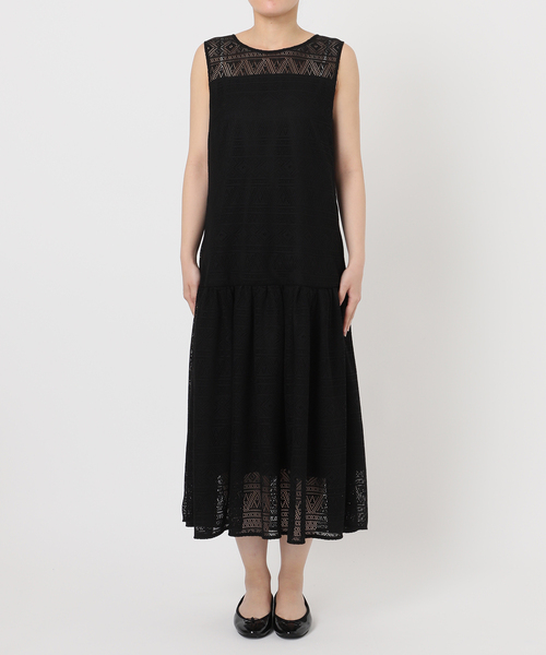 La TOTALITE（ラトータリテ）の「【洗える】レースティアードワンピース（ワンピース・レディース・ブラック/ホワイト・36/38）」の16枚目の写真