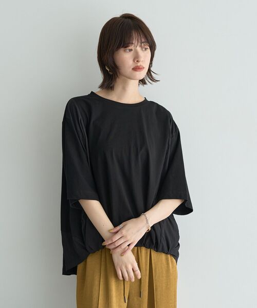 Editt by YECCA VECCA(エディットバイイェッカヴェッカ)の「素材MIXカットプルオーバー(Tシャツ/カットソー・レディース・ホワイト/グレー/ブラック・FREE)」の5枚目の写真