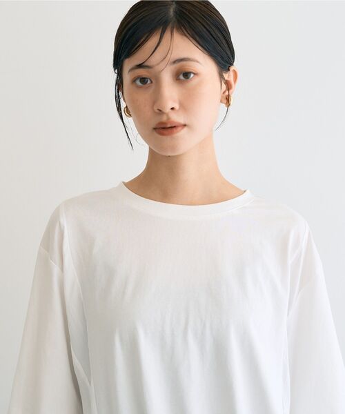 Editt by YECCA VECCA(エディットバイイェッカヴェッカ)の「素材MIXカットプルオーバー(Tシャツ/カットソー・レディース・ホワイト/グレー/ブラック・FREE)」の11枚目の写真