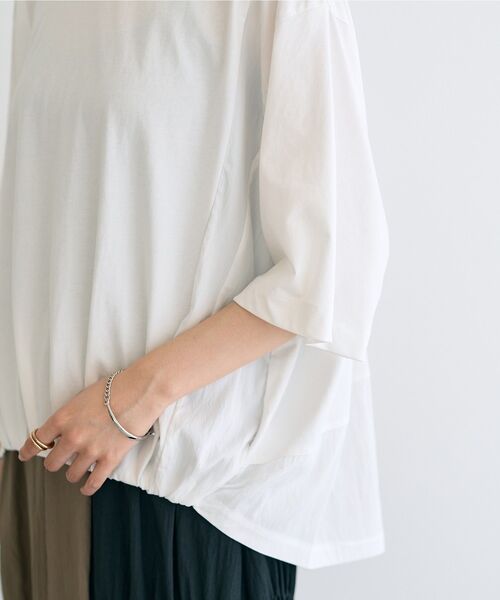 Editt by YECCA VECCA(エディットバイイェッカヴェッカ)の「素材MIXカットプルオーバー(Tシャツ/カットソー・レディース・ホワイト/グレー/ブラック・FREE)」の13枚目の写真