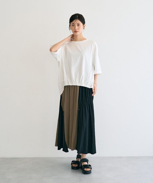 Editt by YECCA VECCA(エディットバイイェッカヴェッカ)の「素材MIXカットプルオーバー(Tシャツ/カットソー・レディース・ホワイト/グレー/ブラック・FREE)」の18枚目の写真