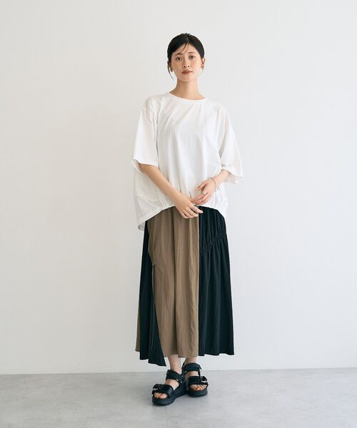 Editt by YECCA VECCA(エディットバイイェッカヴェッカ)の「素材MIXカットプルオーバー(Tシャツ/カットソー・レディース・ホワイト/グレー/ブラック・FREE)」の19枚目の写真