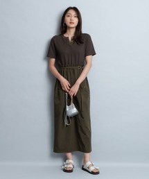 ジャスグリッティー　グリーン ワンピース ジャスグリッティー JUSGLITTY カラーリネンワンピース