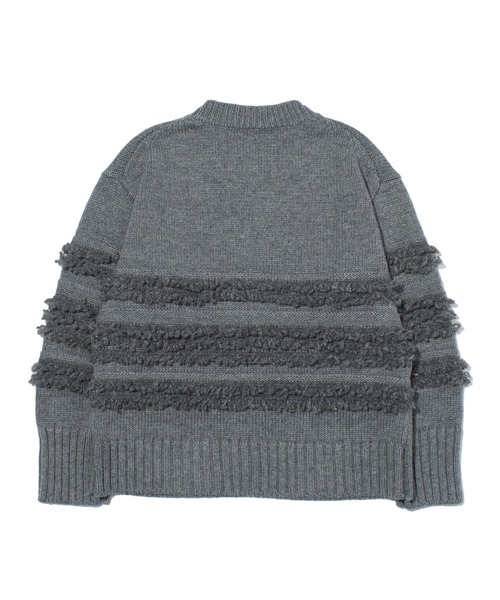 F/CE. DUAL TEXTURE SHIFTED LINES KNIT / エフシーイー