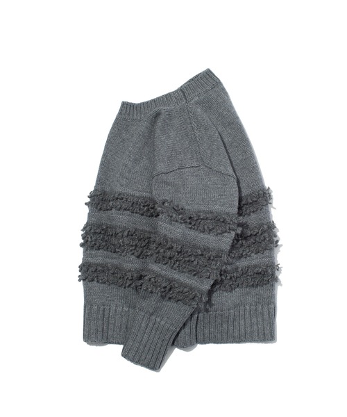 F/CE. （エフシーイー）の「F/CE. DUAL TEXTURE SHIFTED LINES KNIT / エフシーイー  デュアルテクスチャーシフトラインニット（ニット/セーター・メンズ・ブラック/チャコール/アイボリー・SMALL）」の6枚目の写真