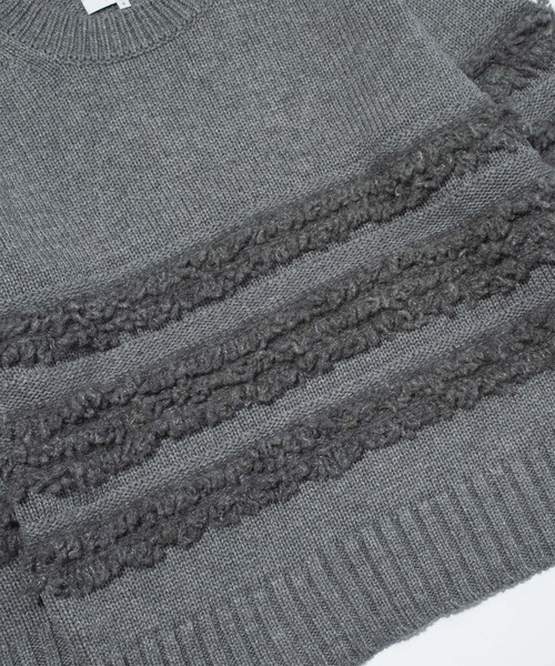 F/CE. DUAL TEXTURE SHIFTED LINES KNIT / エフシーイー