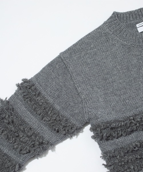 F/CE. （エフシーイー）の「F/CE. DUAL TEXTURE SHIFTED LINES KNIT / エフシーイー  デュアルテクスチャーシフトラインニット（ニット/セーター・メンズ・ブラック/チャコール/アイボリー・SMALL）」の9枚目の写真