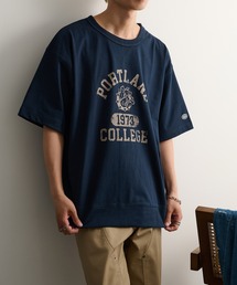 【DISCUS】USAコットン ヘビーウェイト 半袖プリントスウェットTシャツ 6273-8101 MNY / カレッジロゴ ビッグシルエット オーバーサイズ