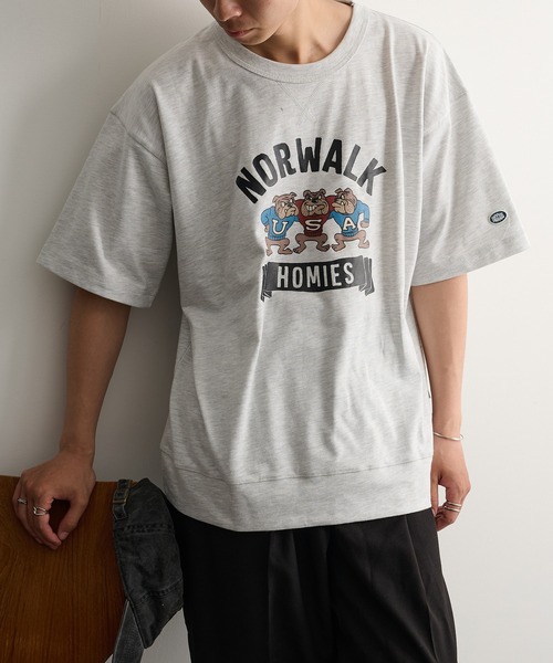 DISCUS(ディスカス)の「【DISCUS】USAコットン ヘビーウェイト 半袖プリントスウェットTシャツ 6273-8101 MNY / カレッジロゴ ビッグシルエット オーバーサイズ(Tシャツ/カットソー・メンズ・オフホワイト/オートミール/ネイビー/ブラック・XL/M/L)」の16枚目の写真