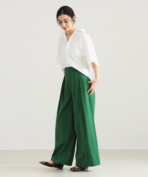 Demi-Luxe BEAMS（デミルクス ビームス）の「【1/9再値下げ】AK+1 / ハーフスリーブ コットン シャツ（シャツ/ブラウス・レディース・サックスブルー/ホワイト・ONE SIZE）」の8枚目の写真