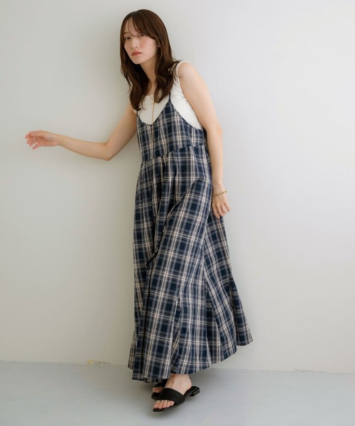 NOAHL(ノアル)の「【NOAHL】2wayチェック柄キャミソールワンピース(ワンピース・レディース・ブラック系/ネイビー系・S/M)」の19枚目の写真