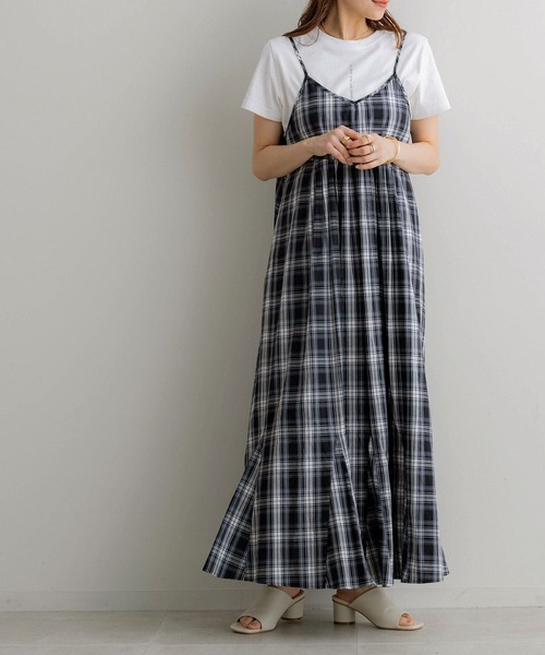 NOAHL(ノアル)の「【NOAHL】2wayチェック柄キャミソールワンピース(ワンピース・レディース・ブラック系/ネイビー系・S/M)」の10枚目の写真