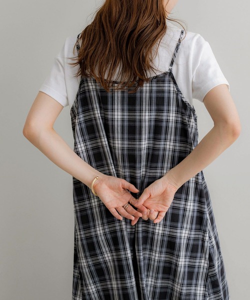 NOAHL(ノアル)の「【NOAHL】2wayチェック柄キャミソールワンピース(ワンピース・レディース・ブラック系/ネイビー系・S/M)」の12枚目の写真