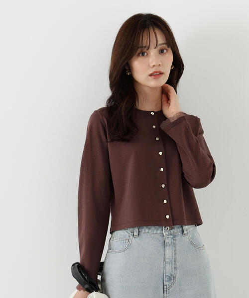 PROPORTION BODY DRESSING（プロポーションボディドレッシング）の「＜ハンドウォッシャブル＞ゴールド釦カーディガン / 1215274800（カーディガン/ボレロ・レディース・ブラック/ボルドー/ブラウン/グレー・FREE）」の3枚目の写真