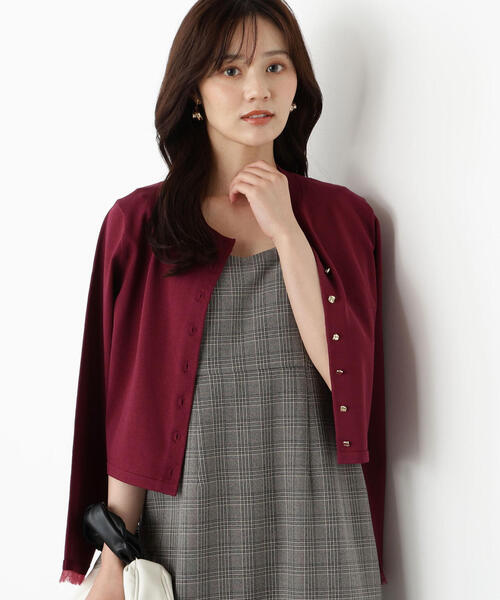 PROPORTION BODY DRESSING（プロポーションボディドレッシング）の「＜ハンドウォッシャブル＞ゴールド釦カーディガン / 1215274800（カーディガン/ボレロ・レディース・ブラック/ボルドー/ブラウン/グレー・FREE）」の4枚目の写真