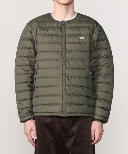 DANTON クルーネックインナーダウンジャケット 34 OYSTER jd-8748-m1.jpg