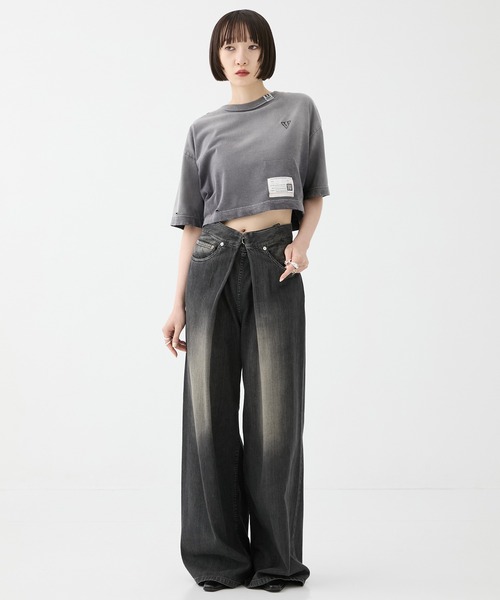 tシャツ 「MIHARA YASUHIRO/ミハラヤスヒロ」SUN FADED CROPPED TEE/サンフェイデッドクロップドTシャツ レディース MIHARA YASUHIRO/ミハラヤスヒロ】SUN FADED CROPPED TEE/サン