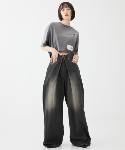MIHARA YASUHIRO/ミハラヤスヒロ】SUN FADED CROPPED TEE/サン