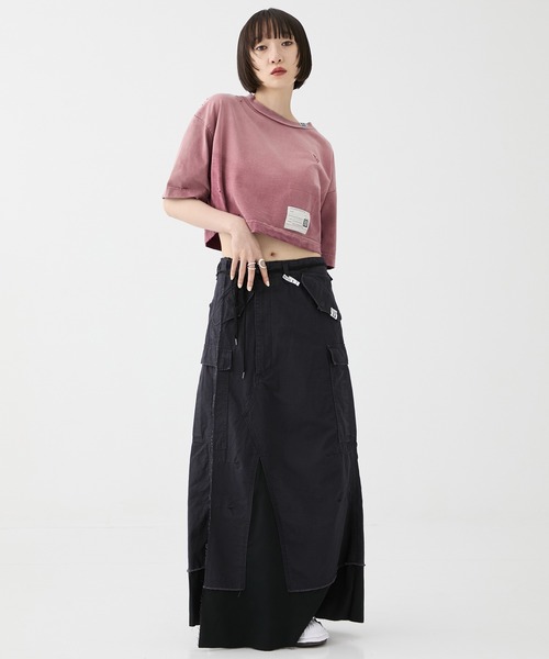 tシャツ 「MIHARA YASUHIRO/ミハラヤスヒロ」SUN FADED CROPPED TEE/サンフェイデッドクロップドTシャツ レディース MIHARA YASUHIRO/ミハラヤスヒロ】SUN FADED CROPPED TEE/サン