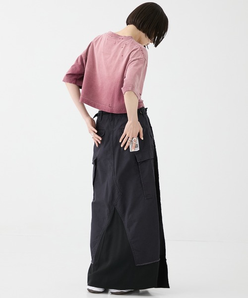 Maison MIHARA YASUHIRO(メゾンミハラヤスヒロ)の「【MIHARA YASUHIRO/ミハラヤスヒロ】SUN FADED CROPPED TEE/サンフェイデッドクロップドTシャツ(Tシャツ/カットソー・レディース・ブラック/レッド・38)」の21枚目の写真