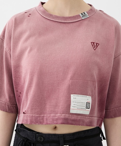 tシャツ 「MIHARA YASUHIRO/ミハラヤスヒロ」SUN FADED CROPPED TEE/サンフェイデッドクロップドTシャツ レディース MIHARA YASUHIRO/ミハラヤスヒロ】SUN FADED CROPPED TEE/サン