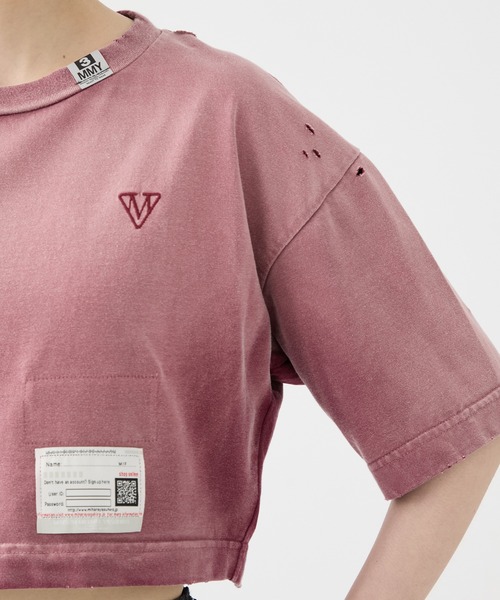 tシャツ 「MIHARA YASUHIRO/ミハラヤスヒロ」SUN FADED CROPPED TEE/サンフェイデッドクロップドTシャツ レディース MIHARA YASUHIRO/ミハラヤスヒロ】SUN FADED CROPPED TEE/サン