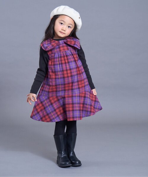Seraph（セラフ）の「【ジュニア対応】3wayリボンジャンスカ（ジャンパースカート・キッズ・ブラウン/その他3/パープル・80/90/100/110/120/130/140）」の11枚目の写真