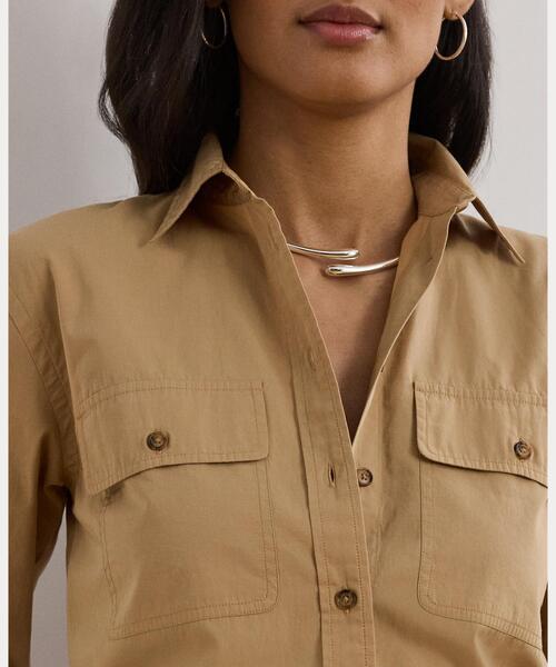 LAUREN RALPH LAUREN(ローレン ラルフ ローレン)の「リラックス フィット フェザーウエイト コットン シャツ(シャツ/ブラウス・レディース・ブラウン系6・XXS/XS/S/M/L)」の5枚目の写真