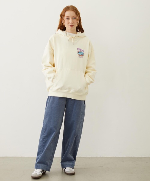MILKFED.(ミルクフェド)の「DONUTS LOGO SWEAT HOODIE(パーカー・レディース・オフホワイト/ライトブルー/ブラック・M/L)」の14枚目の写真
