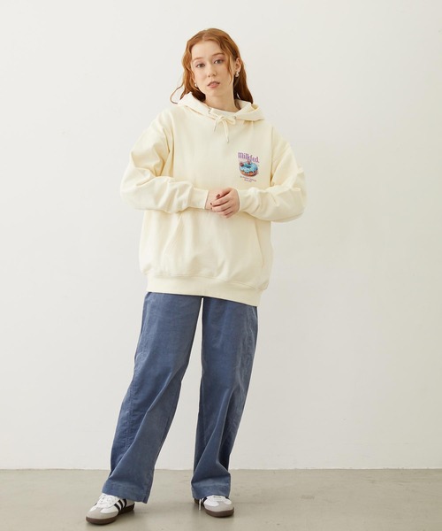 MILKFED.(ミルクフェド)の「DONUTS LOGO SWEAT HOODIE(パーカー・レディース・オフホワイト/ライトブルー/ブラック・M/L)」の15枚目の写真