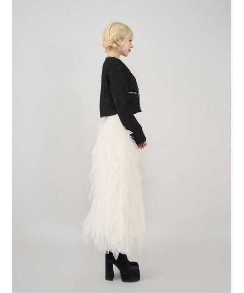 Darich♡スパンコールツイードジャケット♡アイボリー ダーリッチ Darich スパンコールツイードジャケット