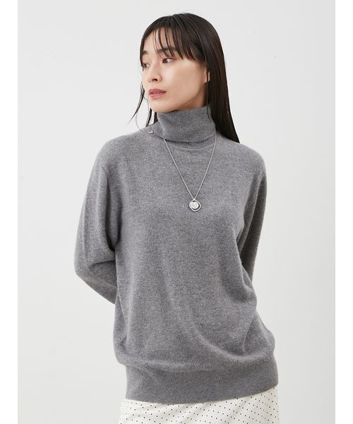 美品】 MUSE タートルネック ニット グレー ウール100% CAPRI ウール