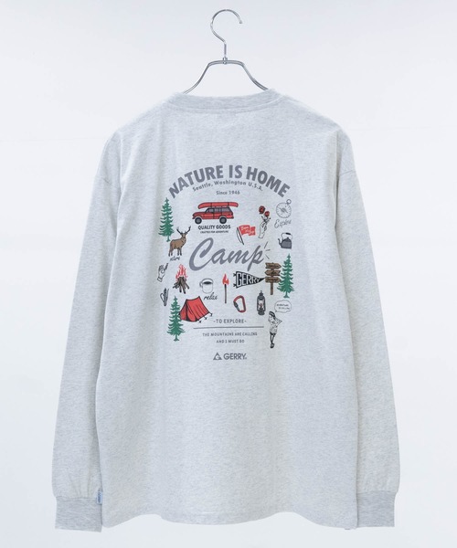 GERRY(ジェリー)の「【ag】〔GERRY/ジェリー〕 ワンポイントロゴ刺繍 バックロゴ/イラストプリント ロンT(Tシャツ/カットソー・メンズ・ブラック系1/ライトグレー系2/ブラック系2/ライトグレー系1/ホワイト系1/ホワイト系2/ブラウン系1/ブラック系3/ライトグレー系3/ホワイト系3・MEDIUM/LARGE)」の8枚目の写真