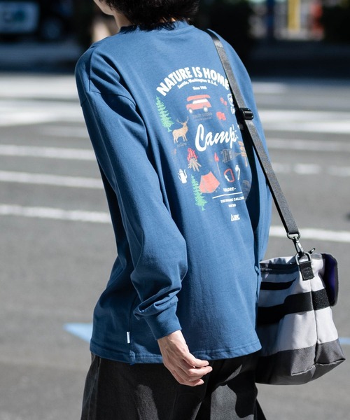 GERRY(ジェリー)の「【ag】〔GERRY/ジェリー〕 ワンポイントロゴ刺繍 バックロゴ/イラストプリント ロンT(Tシャツ/カットソー・メンズ・ブラック系1/ライトグレー系2/ブラック系2/ライトグレー系1/ホワイト系1/ホワイト系2/ブラウン系1/ブラック系3/ライトグレー系3/ホワイト系3・MEDIUM/LARGE)」の12枚目の写真