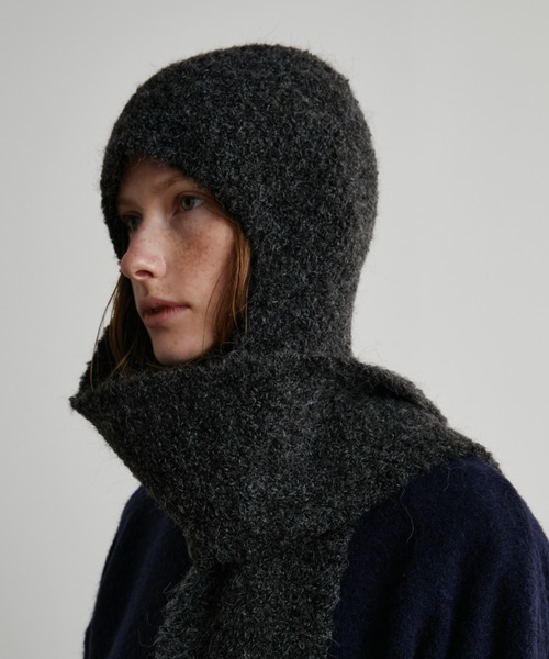 Auntie Rosa Holiday（アンティローザホリデー）の「ブークレイヤーフラップビーニー（ニットキャップ/ビーニー・レディース・ブラック/グレー・FREE）」の2枚目の写真