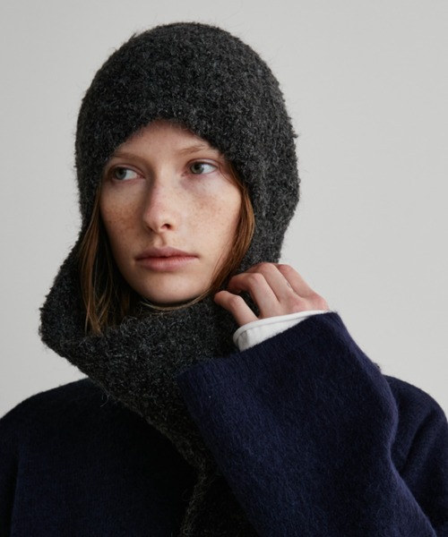 Auntie Rosa Holiday（アンティローザホリデー）の「ブークレイヤーフラップビーニー（ニットキャップ/ビーニー・レディース・ブラック/グレー・FREE）」の4枚目の写真