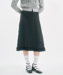FEKETE(tFPe)polka dot frill midi skirt / hbgtXJ[g(XJ[g)