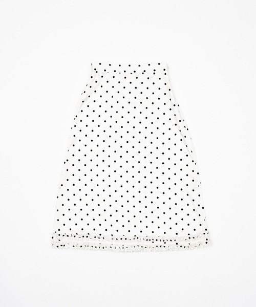 polka dot frill midi skirt / ドットフリルスカート（スカート