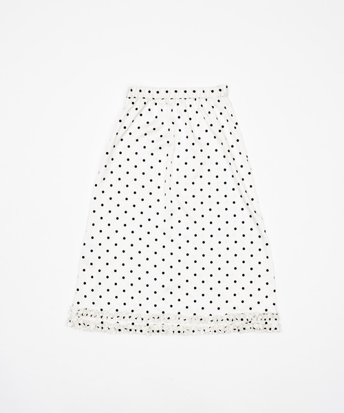 polka dot frill midi skirt / ドットフリルスカート（スカート