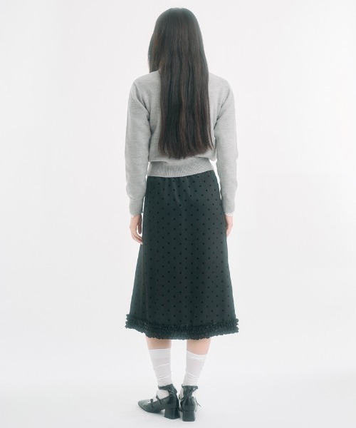polka dot frill midi skirt / ドットフリルスカート（スカート