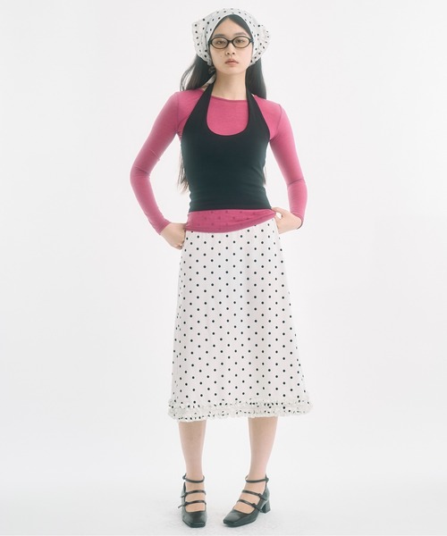 スカート KUME FRILL CHIFFON MIDI SKIRT KUME FRILL CHIFFON MIDI SKIRT