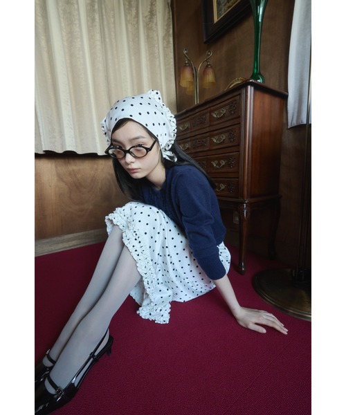 FEKETE（フェケテ）の「polka dot frill midi skirt / ドットフリル