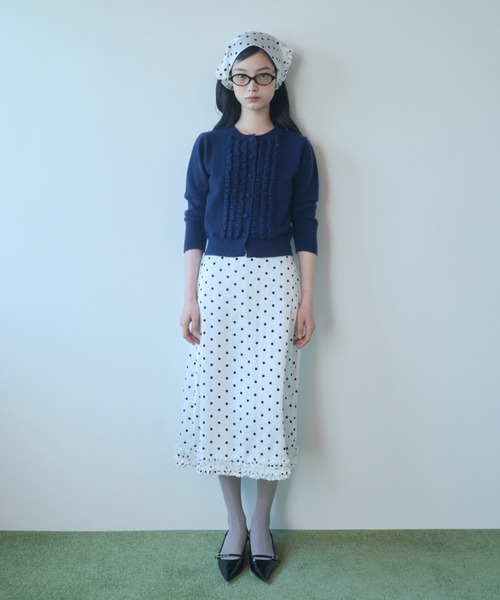 fekete フリルボリュームスカート FEKETE フリルボリュームスカート frill midi flared skirt